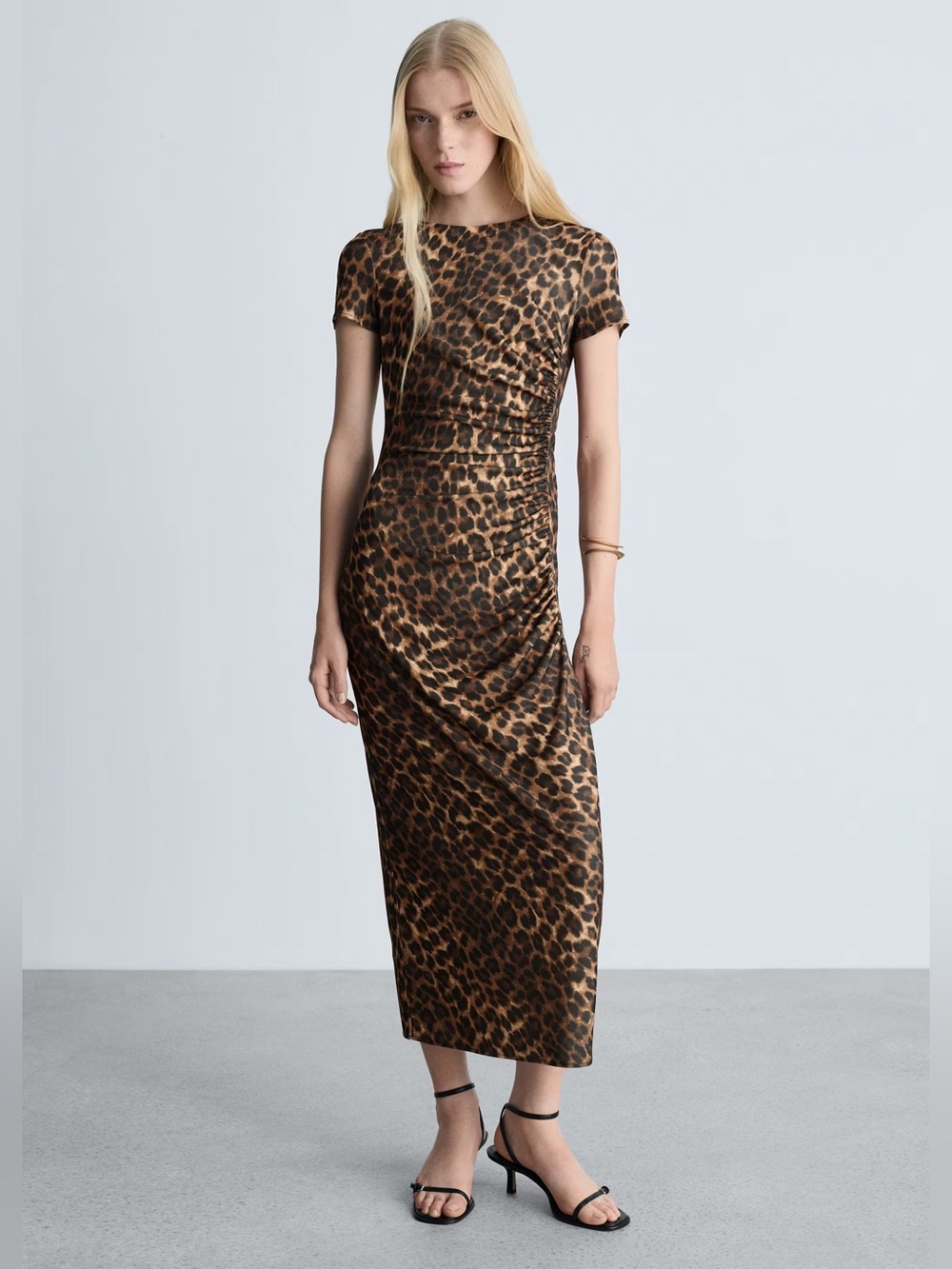 Mango Brown Leopard-Print dress NWT